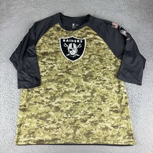 Nike Las Vegas‎ Raiders Baseball Shirt Mens Xl Green Camo Dri-Fit Casual NFL Men